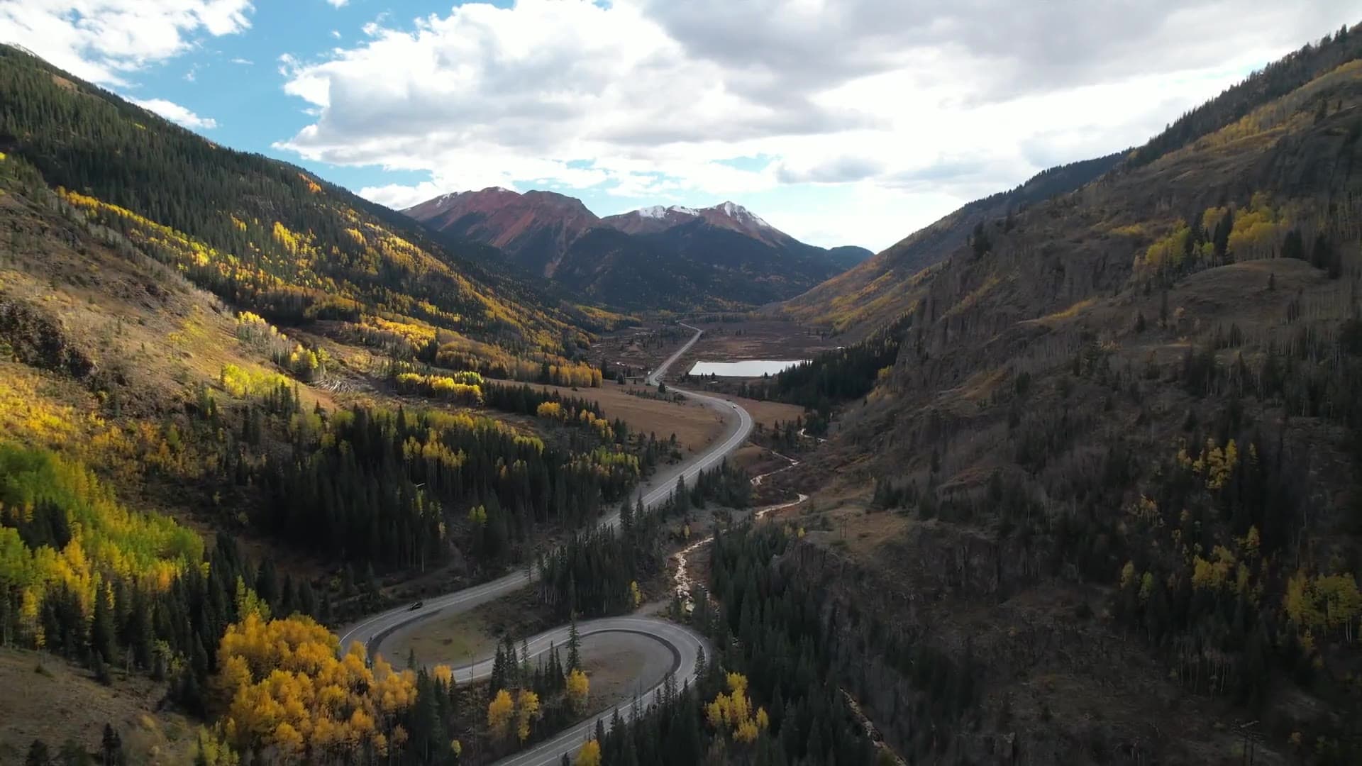 Aerial view of the San Juan Mountains around Ouray